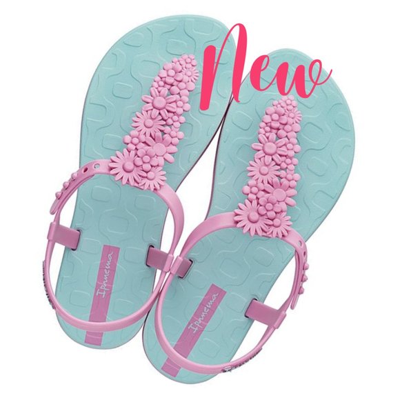 COPY - Ipanema Flowers Sandals Spring-Summer. Blue/Pink-Girls - Picture 1 of 5